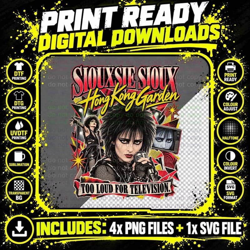 Siouxsie Sioux Hong Kong Garden 1978 Vintage Post Punk Png SVG Digital Bundle