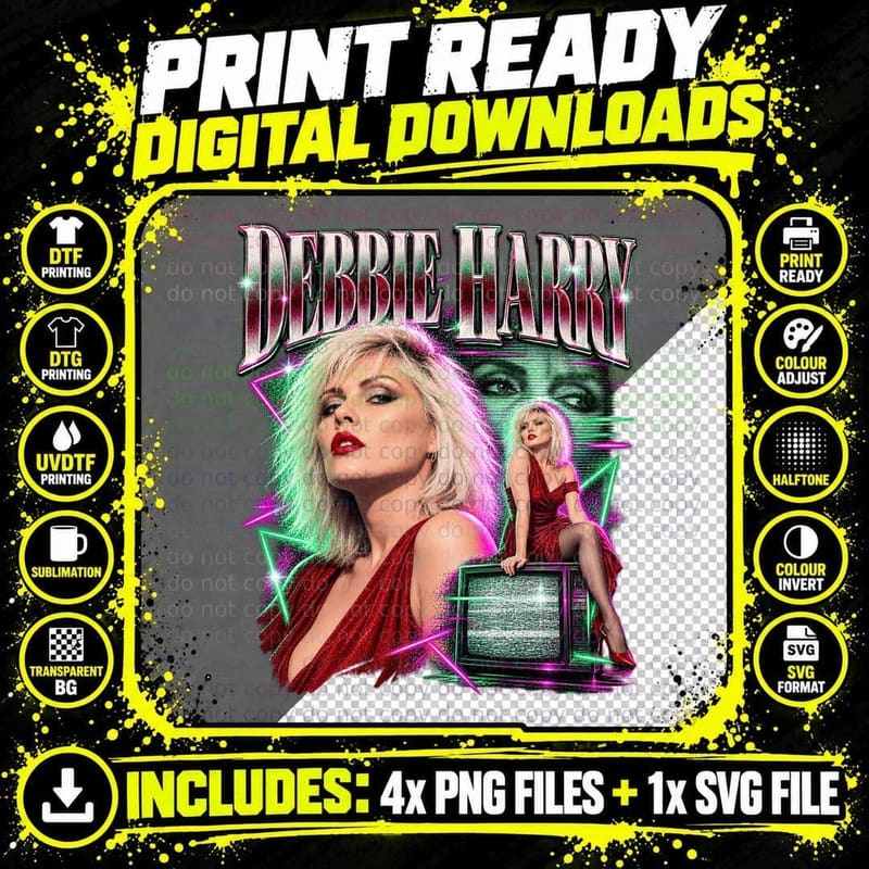 Videodrome Debbie Harry Vintage Horror Movie Cult Sci Fi Png SVG Digital Bundle