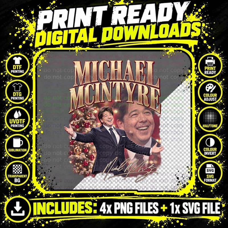 Michael McIntyre Christmas Stand Up Comedian Retro Png SVG Digital Bundle