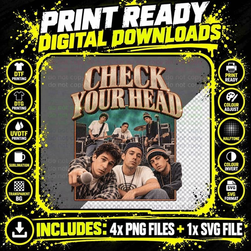 Beastie Boys Check Your Head Vintage 90s Alternative Hip Png SVG Digital Bundle