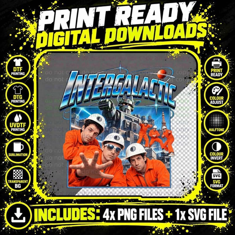 Beastie Boys Intergalactic Vintage 90s Sci Fi Hip Hop Png SVG Digital Bundle