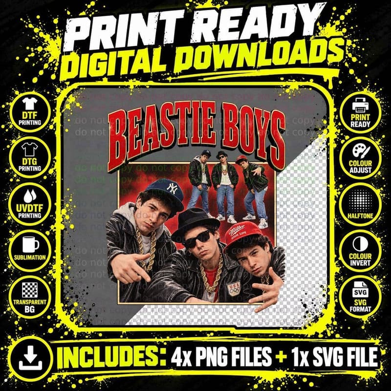 Beastie Boys Licensed to Ill Vintage Retro Hip Hop Music Png SVG Digital Bundle