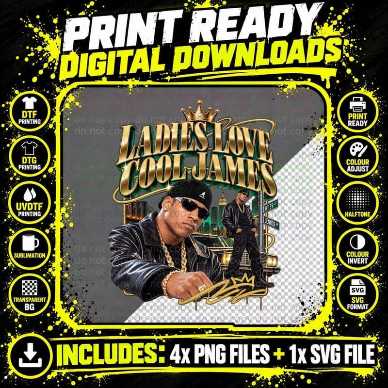LL Cool J Mr Smith Vintage 90s New York Hip Hop Rap Png SVG Digital Bundle