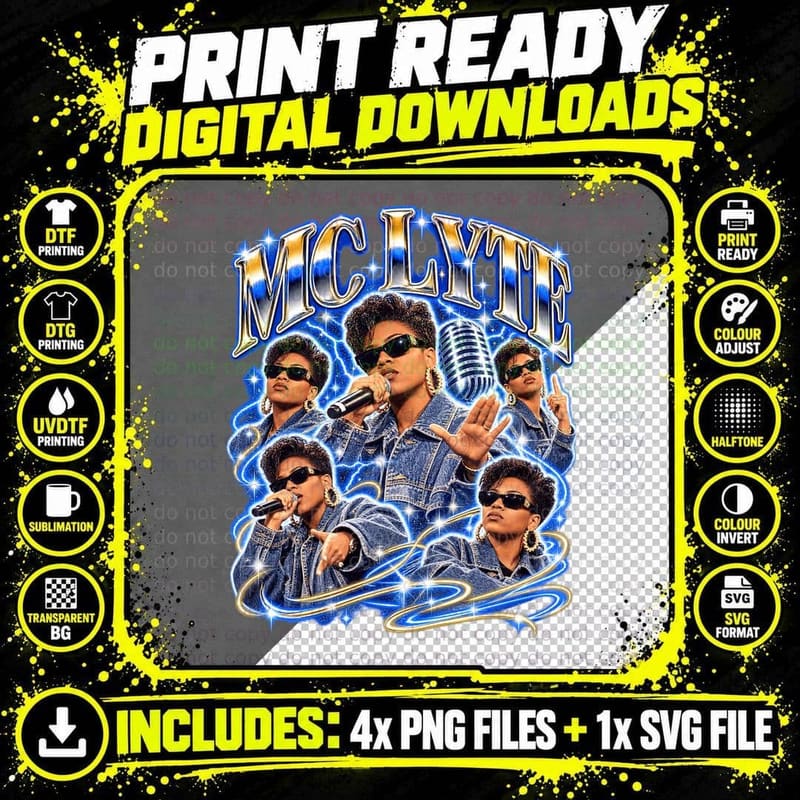MC Lyte Ain't No Other Vintage Bootleg 1993 Hip Hop Rap Png SVG Digital Bundle