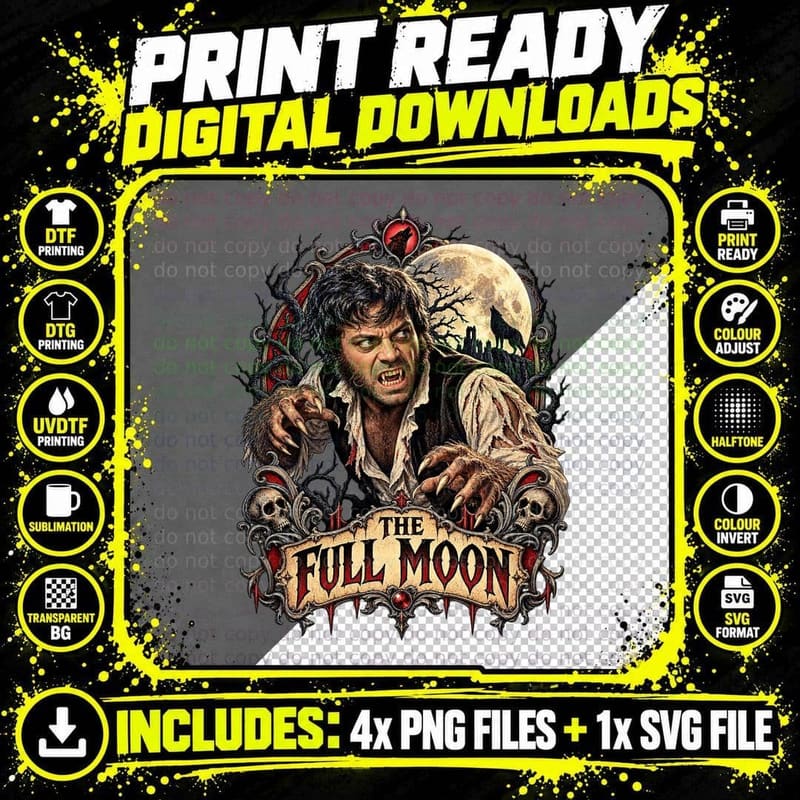 Oliver Reed Curse of the Werewolf Hammer Horror Vintage Png SVG Digital Bundle