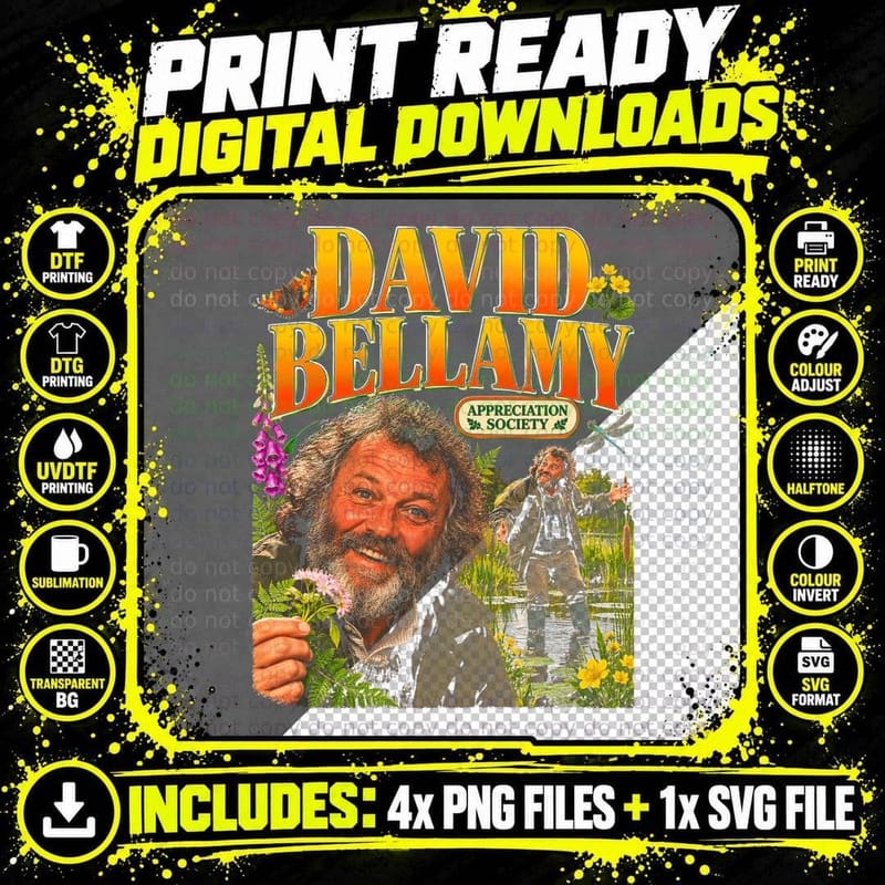 David Bellamy Botanist British TV Nature Appreciation Png SVG Digital Bundle