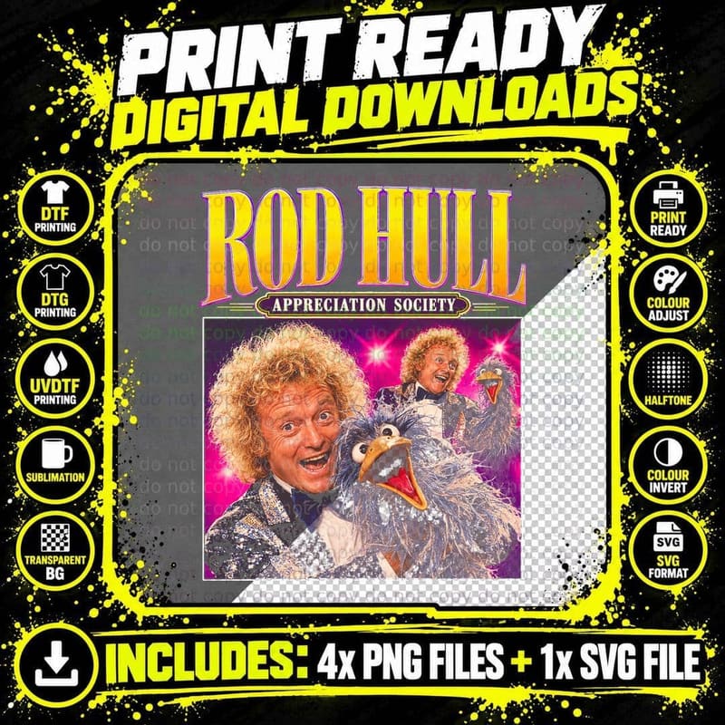 Rod Hull and Emu Retro British TV Comedy Appreciation Png SVG Digital Bundle