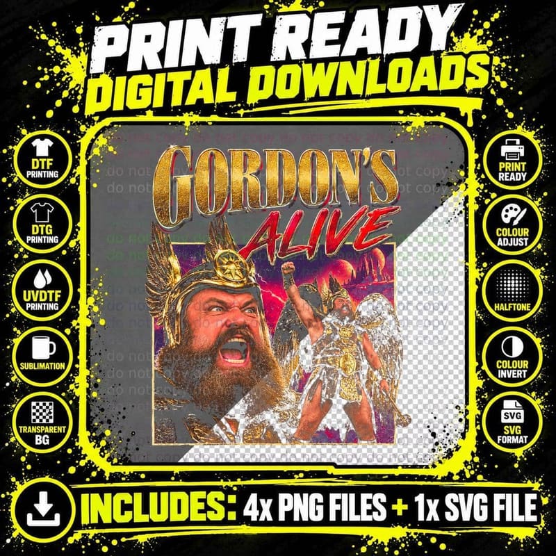 Brian Blessed Gordons Alive Retro Bootleg Funny Gift for Png SVG Digital Bundle