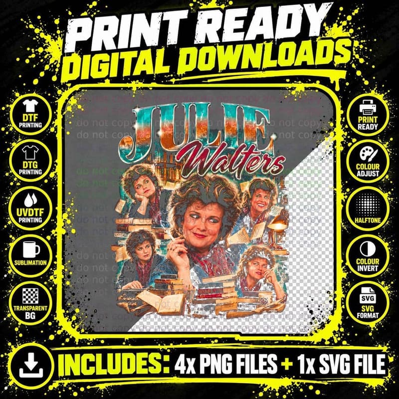 Julie Walters Retro British Actress Movie Bootleg Gift Png SVG Digital Bundle