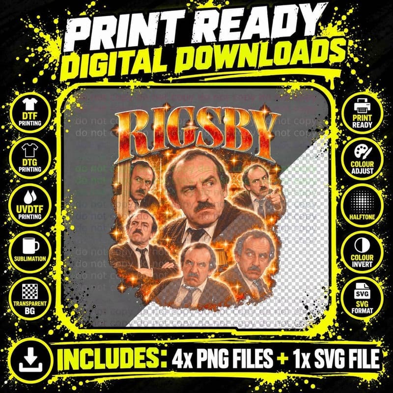 Rigsby Rising Damp Leonard Rossiter Retro British Sitcom Png SVG Digital Bundle