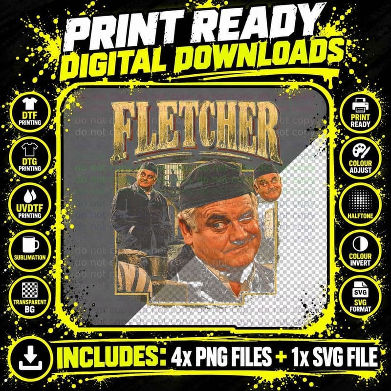 Ronnie Barker Fletcher Porridge Retro British Sitcom Png SVG Digital Bundle