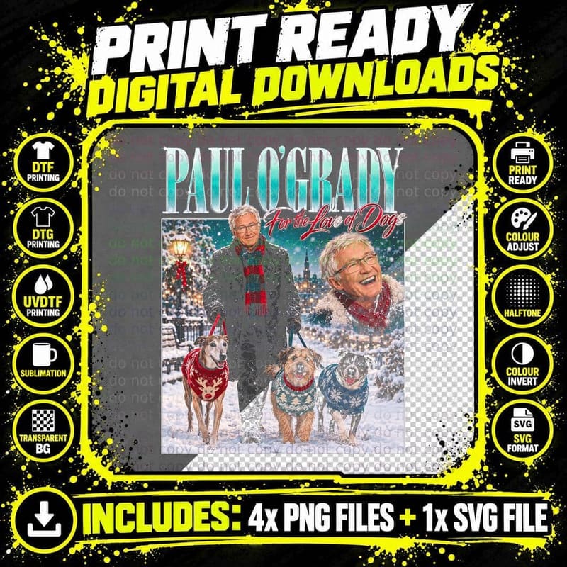 Paul O'Grady For The Love Of A Dog Christmas Png SVG Digital Bundle