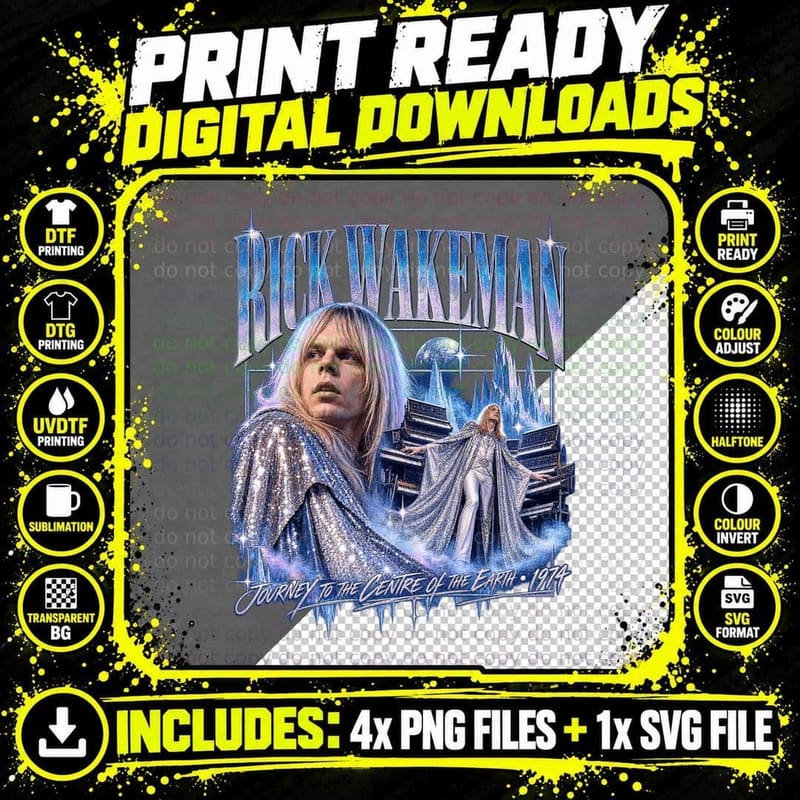 Rick Wakeman Journey to the Centre of the Earth 1974 Png SVG Digital Bundle