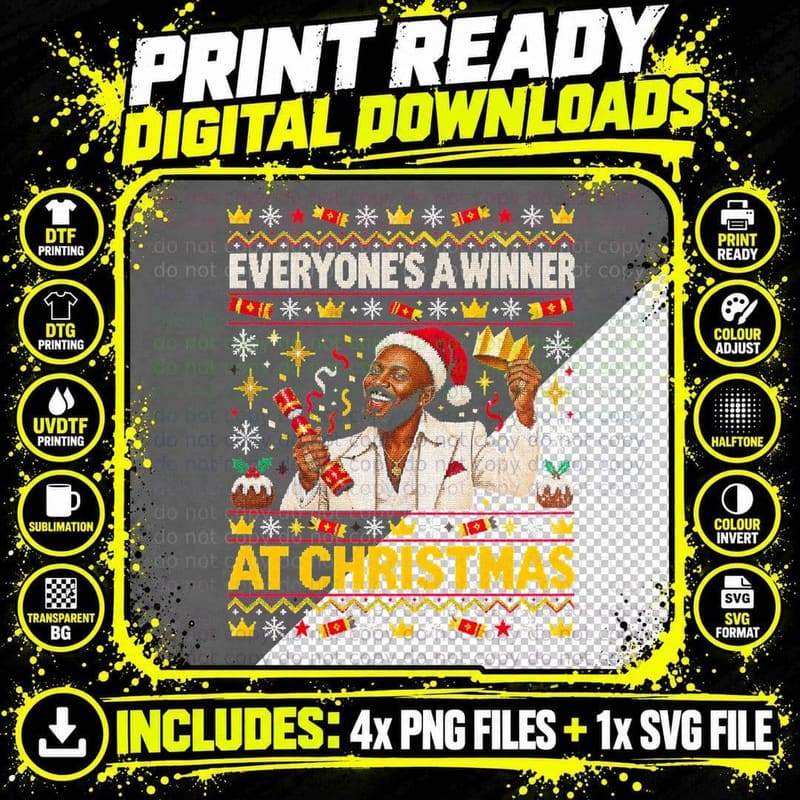 Errol Brown Hot Chocolate Ugly Sweater Christmas Disco Png SVG Digital Bundle