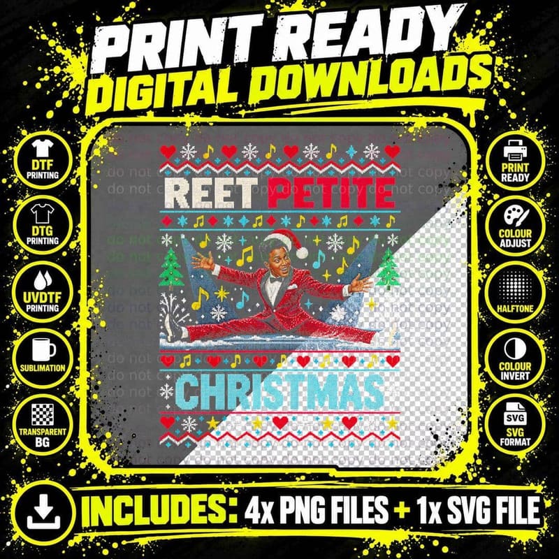 Jackie Wilson Ugly Sweater Christmas Northern Soul Rock Png SVG Digital Bundle