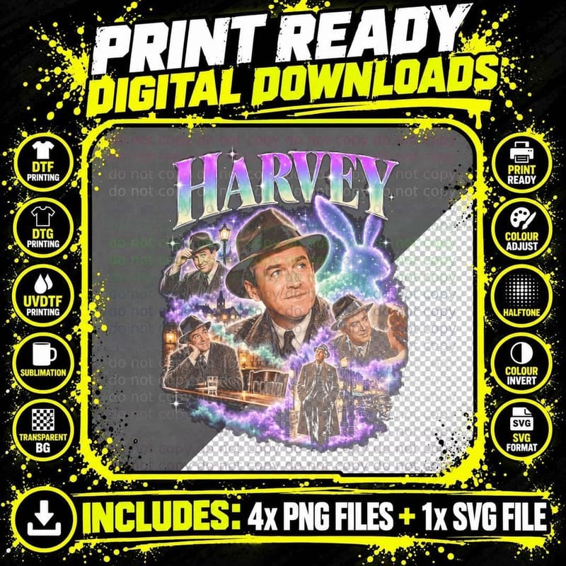 James Stewart Harvey Retro Classic Movie Bootleg Gift Png SVG Digital Bundle