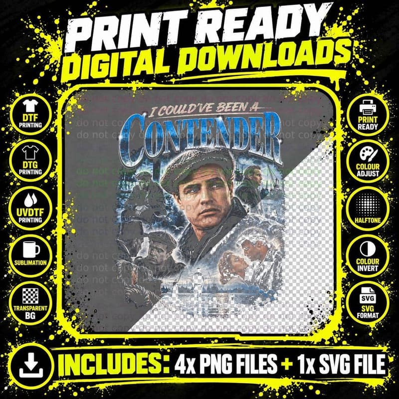 Marlon Brando I Couldve Been a Contender Retro Movie Png SVG Digital Bundle