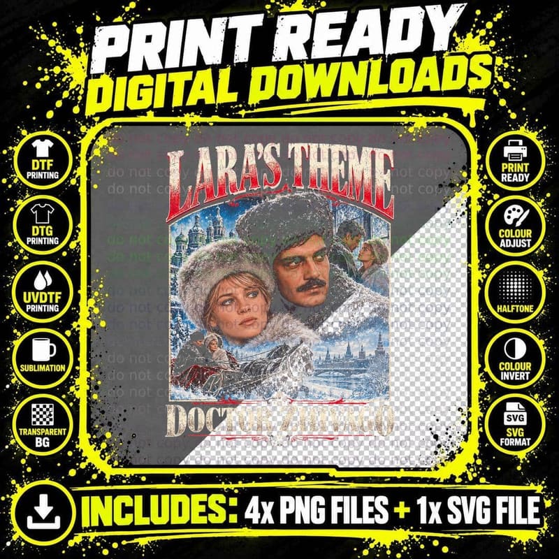 Omar Sharif Julie Christie Doctor Zhivago Laras Theme Png SVG Digital Bundle