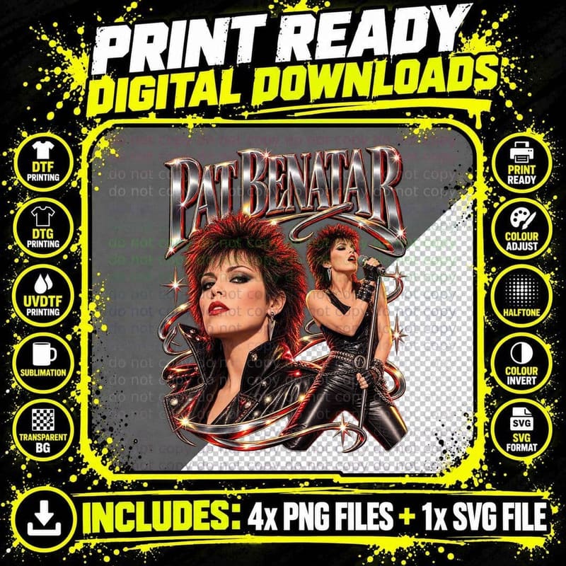 Pat Benatar Crimes of Passion Vintage 1980 Chrome New Png SVG Digital Bundle