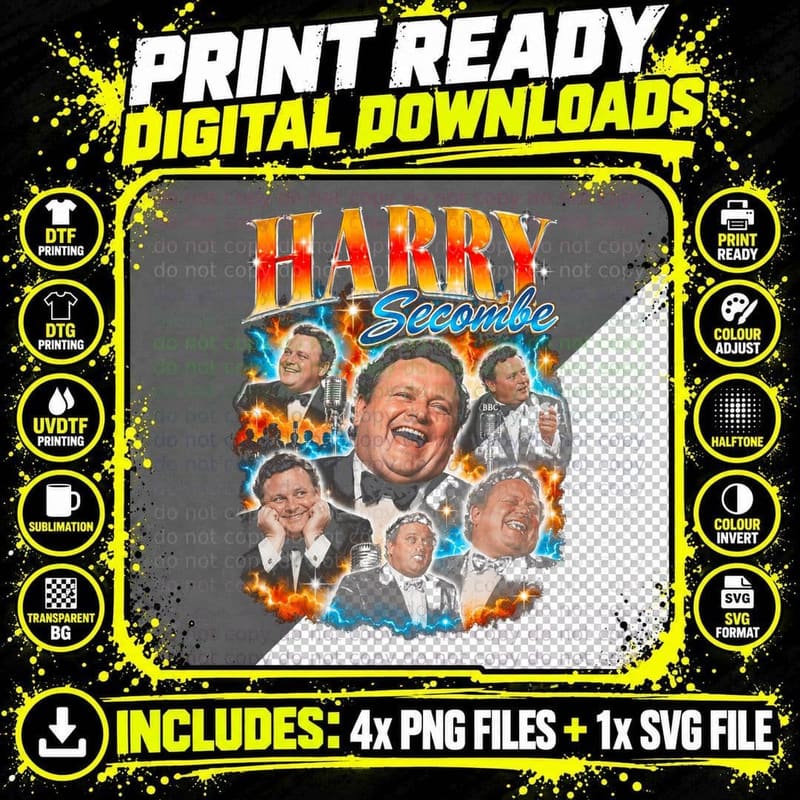 Harry Secombe The Goon Show Neddie Seagoon Retro Bootleg Png SVG Digital Bundle