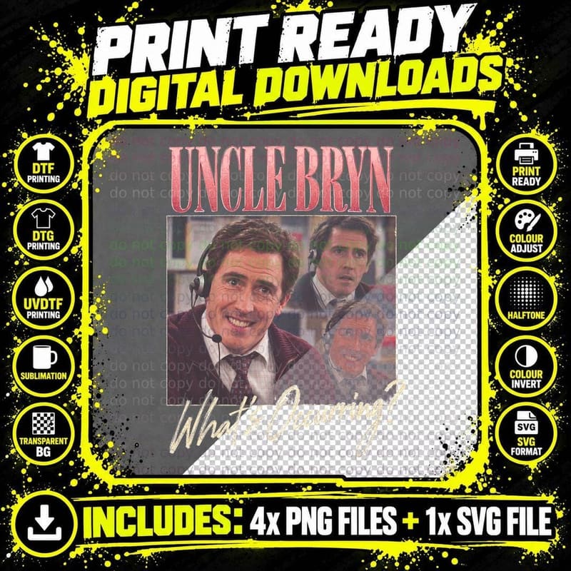 Rob Brydon Uncle Bryn Whats Occurring Retro British Png SVG Digital Bundle