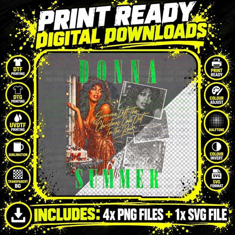 Donna Summer Someone Left The Christmas Cake Out Disco Png SVG Digital Bundle