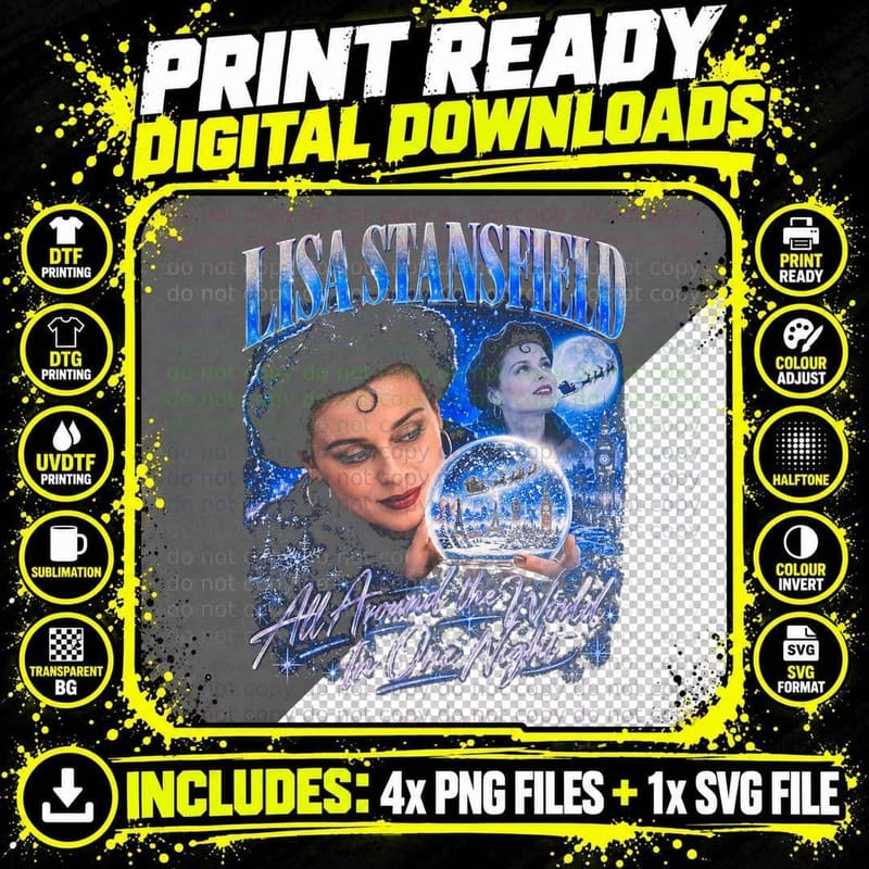 Lisa Stansfield All Around The World Christmas Night Png SVG Digital Bundle