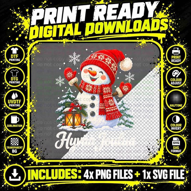 Finnish Reindeer Christmas Retro Lapland Folk Hyvää Png SVG Digital Bundle