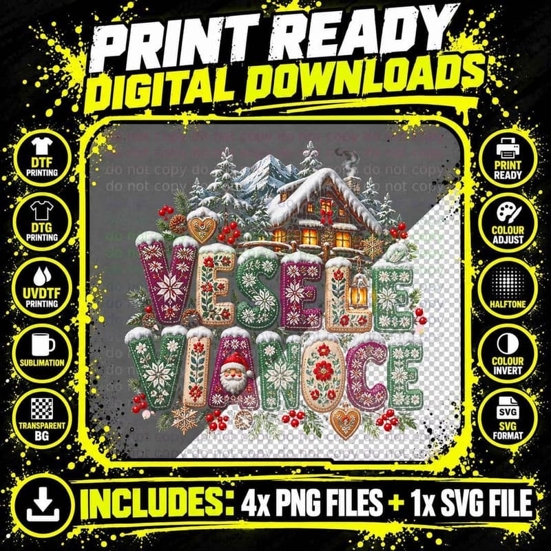 Slovak Mountain Hut Ugly Sweater Christmas Alpine Snowy Png SVG Digital Bundle