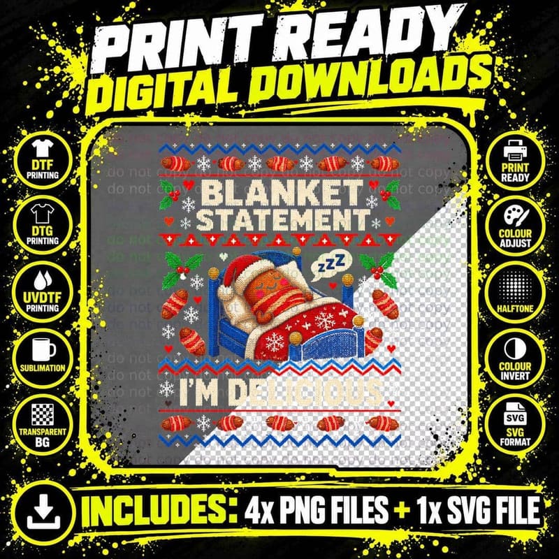 Christmas Pigs in Ugly Sweater Funny Sausage Festive Png SVG Digital Bundle