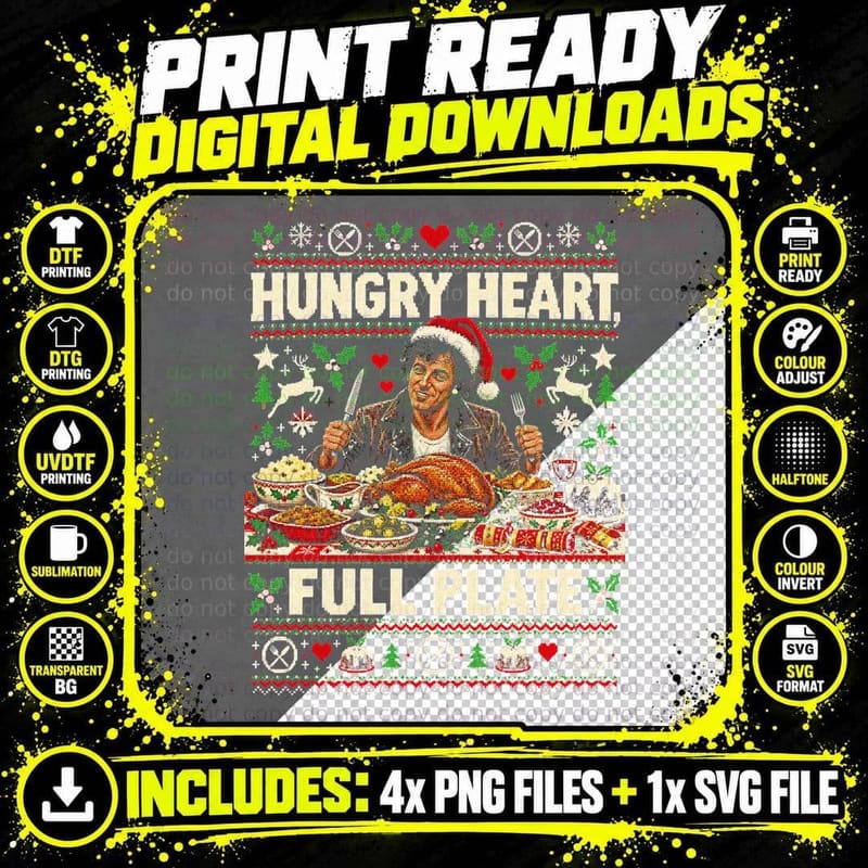Bruce Springsteen — Hungry Heart, Full Plate Halftone Png SVG Digital Bundle