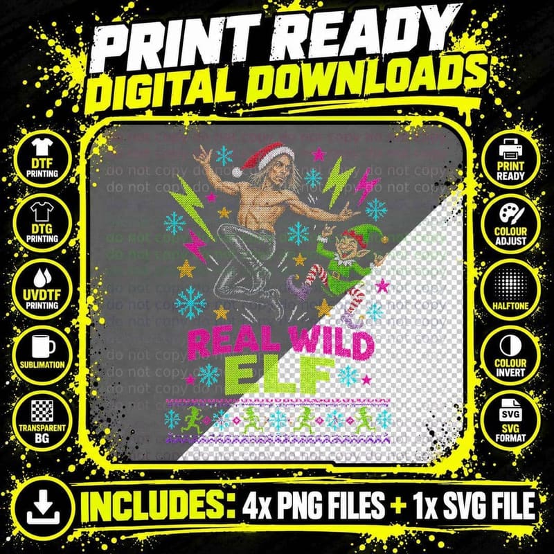 Iggy Pop — REAL WILD ELF Halftone T-Shirt Png SVG Digital Bundle