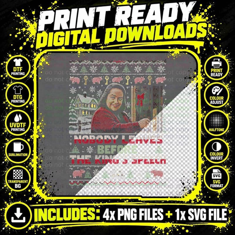 Misery — Annie Wilkes Locks Up for Christmas Halftone Png SVG Digital Bundle