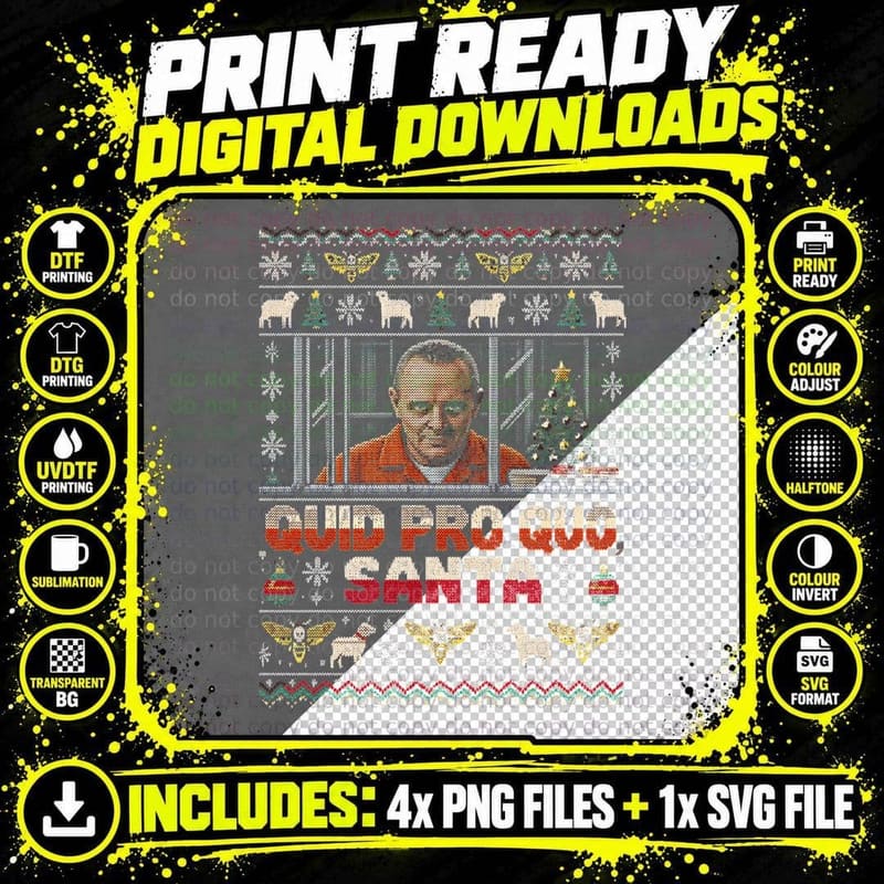 The Silence of the Lambs — Hannibal Lecter's Christmas Png SVG Digital Bundle