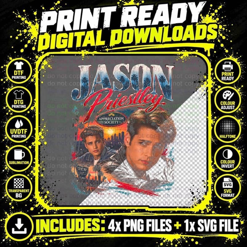 Jason Priestley Beverly Hills 90210 Vintage TV Png SVG Digital Bundle