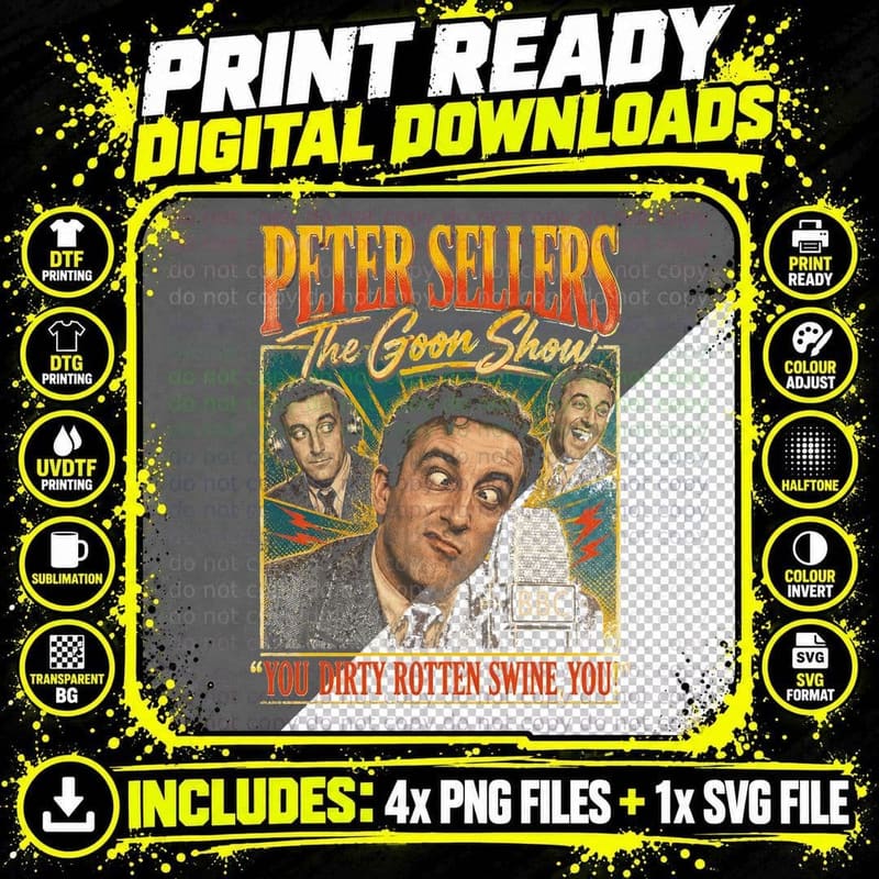 Peter Sellers The Goon Show Vintage 1950s Radio Comedy Png SVG Digital Bundle