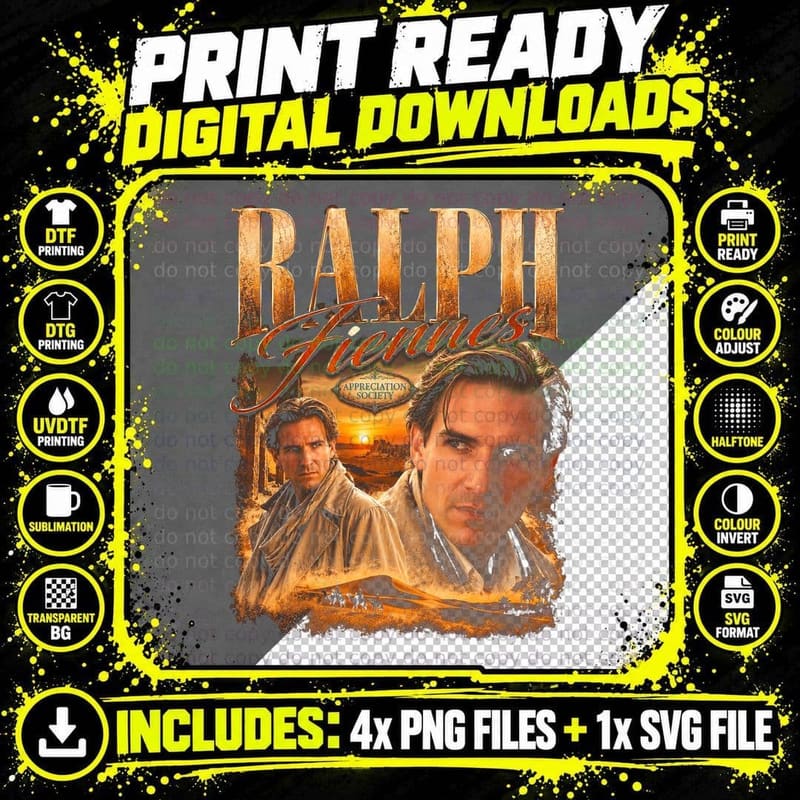 Ralph Fiennes The English Patient Vintage Movie Png SVG Digital Bundle