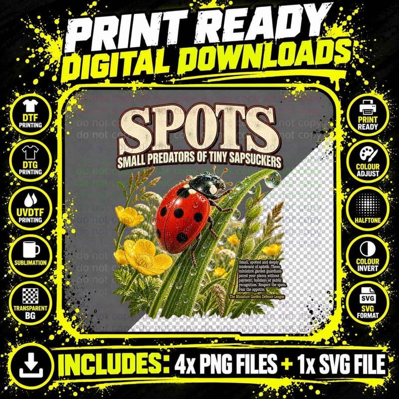 Spots Small Predators of Tiny Sapsuckers Ladybird Png SVG Digital Bundle