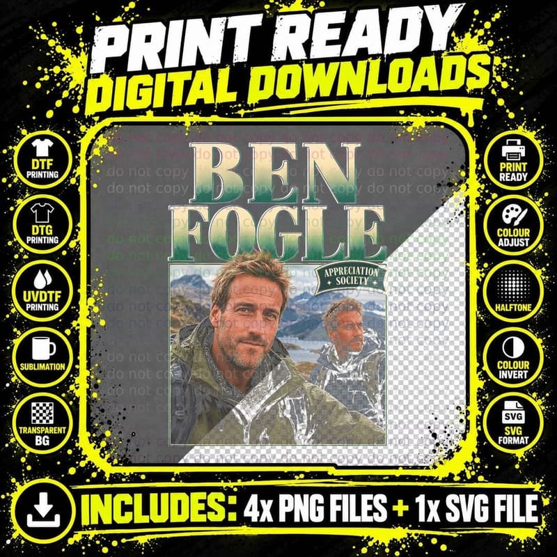 Ben Fogle Appreciation Society Explorer Retro 00s Png SVG Digital Bundle