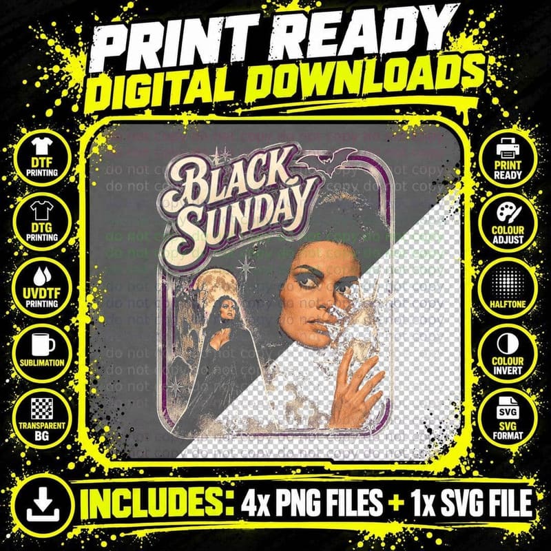 Black Sunday Barbara Steele 1960 Gothic Horror Movie Png SVG Digital Bundle