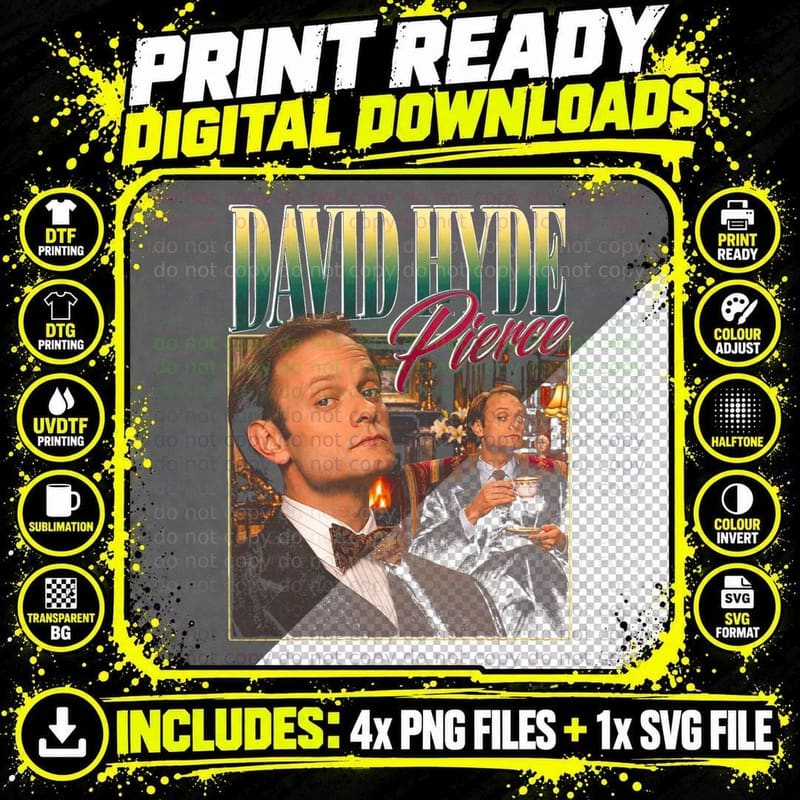 David Hyde Pierce Appreciation Society Niles Crane Retro Png SVG Digital Bundle