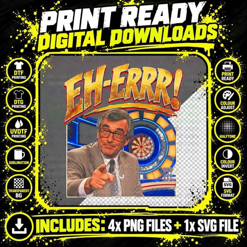 Eh-Errr Family Fortunes Wrong Answer Buzzer Retro 80s Png SVG Digital Bundle