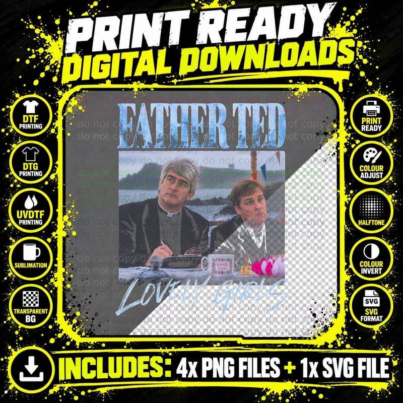 Father Ted Lovely Girls Dougal Beauty Contest Retro 90s Png SVG Digital Bundle