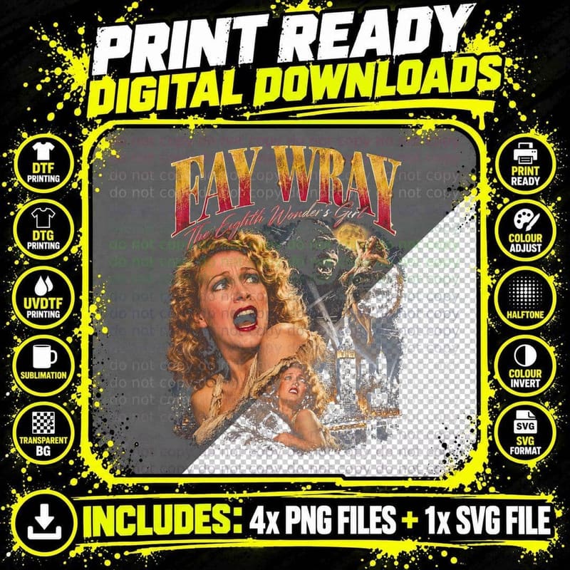Fay Wray Eighth Wonder King Kong Original Scream Queen Png SVG Digital Bundle