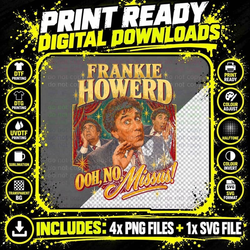Frankie Howerd Ooh No Missus Retro 70s British Comedian Png SVG Digital Bundle