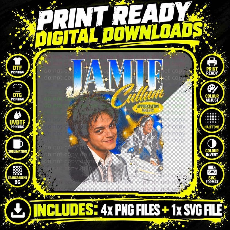 Jamie Cullum Appreciation Society Jazz Piano Retro 00s Png SVG Digital Bundle