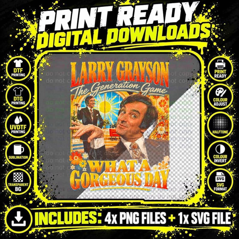 Larry Grayson What a Gorgeous Day Generation Game Retro Png SVG Digital Bundle