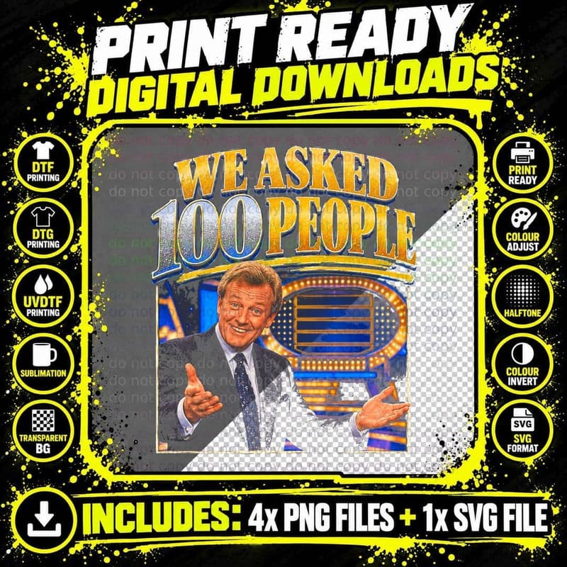 Les Dennis We Asked 100 People Family Fortunes Host Png SVG Digital Bundle