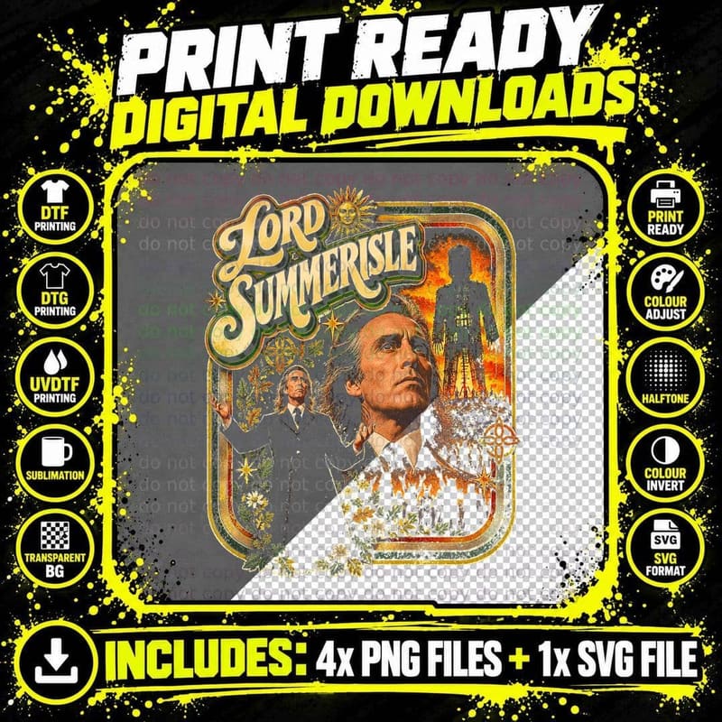 Lord Summerisle Christopher Lee Burning Wicker Man Folk Png SVG Digital Bundle