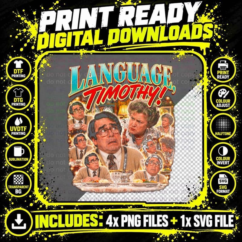 Ronnie Corbett Language Timothy Sorry Sitcom Retro 80s Png SVG Digital Bundle